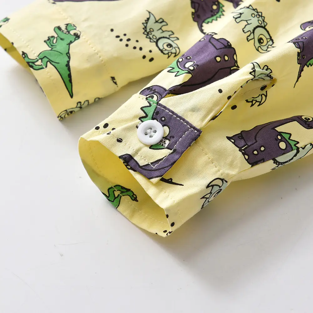 跨境童装外贸男童礼服套装主持人花童服装儿童恐龙印花衬衫演出服