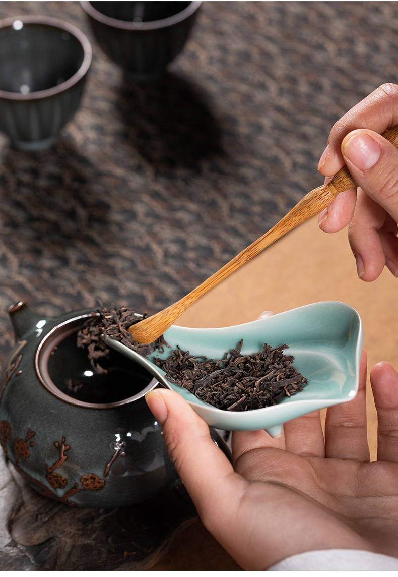 龙泉青瓷茶则家用赏茶醒茶分茶器陶瓷功夫茶道配件创意投茶取茶器