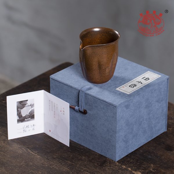 龙泉青瓷手工仿柴烧公道杯大号茶海陶瓷卓鑫伟手作薄胎瓜棱分茶器