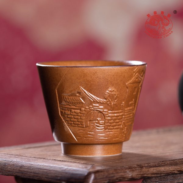 龙泉青瓷 创意柴烧手工主人杯单杯功夫茶杯子 陶瓷个人专用品茗杯