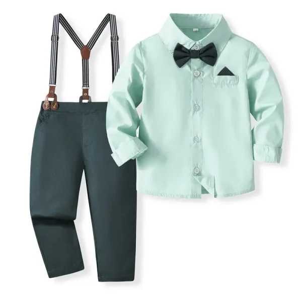 男童童装礼服批发春秋款儿童生日宴会西服正装宝宝衬衫背带裤套装