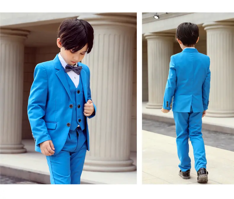 儿童小西装套装花童外套主持人男孩礼服大童宝宝男童西服三件套