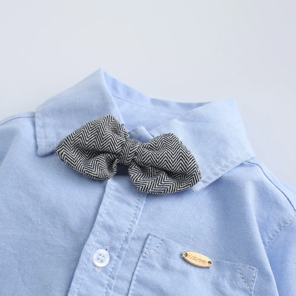 跨境秋季新款男宝宝哈衣棉新生儿蝴蝶结周岁生日摄影服装厂家直销