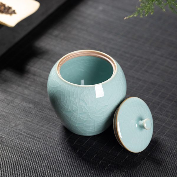 龙泉青瓷 茶叶罐密封罐醒茶罐 陶瓷通用小号收纳普洱红茶罐可logo
