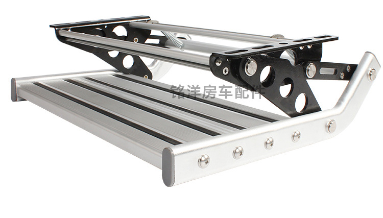 房车折叠踏步拖挂车单层迎宾踏板铝合金手动收缩脚踏双层电动踏步