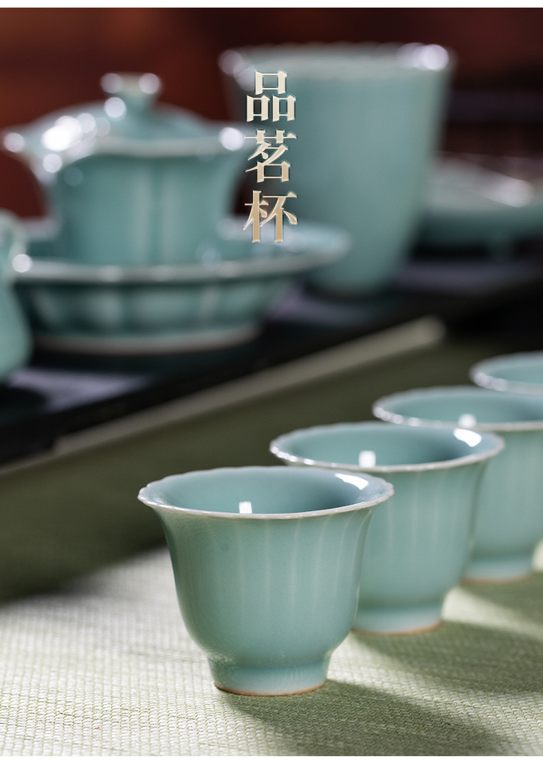 龙泉青瓷功夫茶具套装茶壶茶杯轻奢高档家用陶瓷2024新款泡茶礼盒
