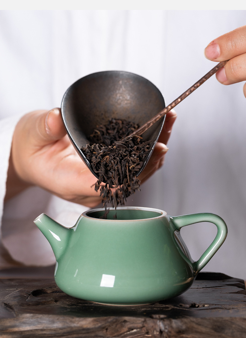 龙泉青瓷手工过滤泡茶壶陶瓷复古原矿小茶壶家用高档功夫茶具批发