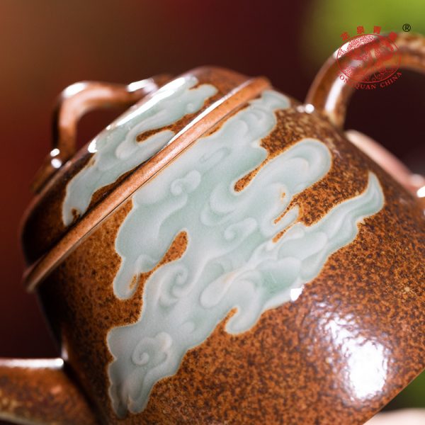 龙泉青瓷泡茶壶陶瓷茶壶手工仿古柴烧功夫茶具单个壶过滤泡茶家用