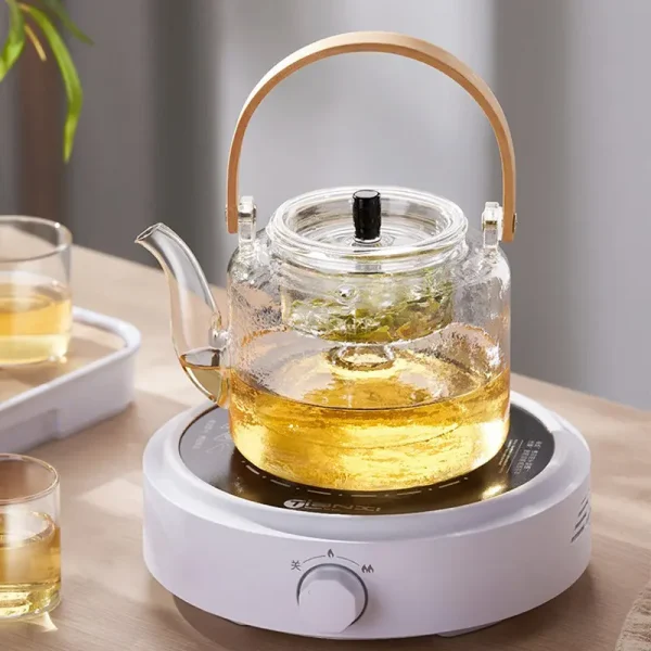 煮茶壶全玻璃烧水泡茶专用电陶炉耐高温家用养生花茶具提梁蒸茶器