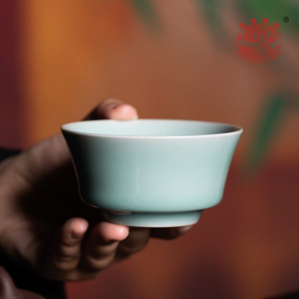 龙泉青瓷 主人杯单杯徐峻清纯手工功夫茶具 陶瓷高档马蹄杯品茗杯