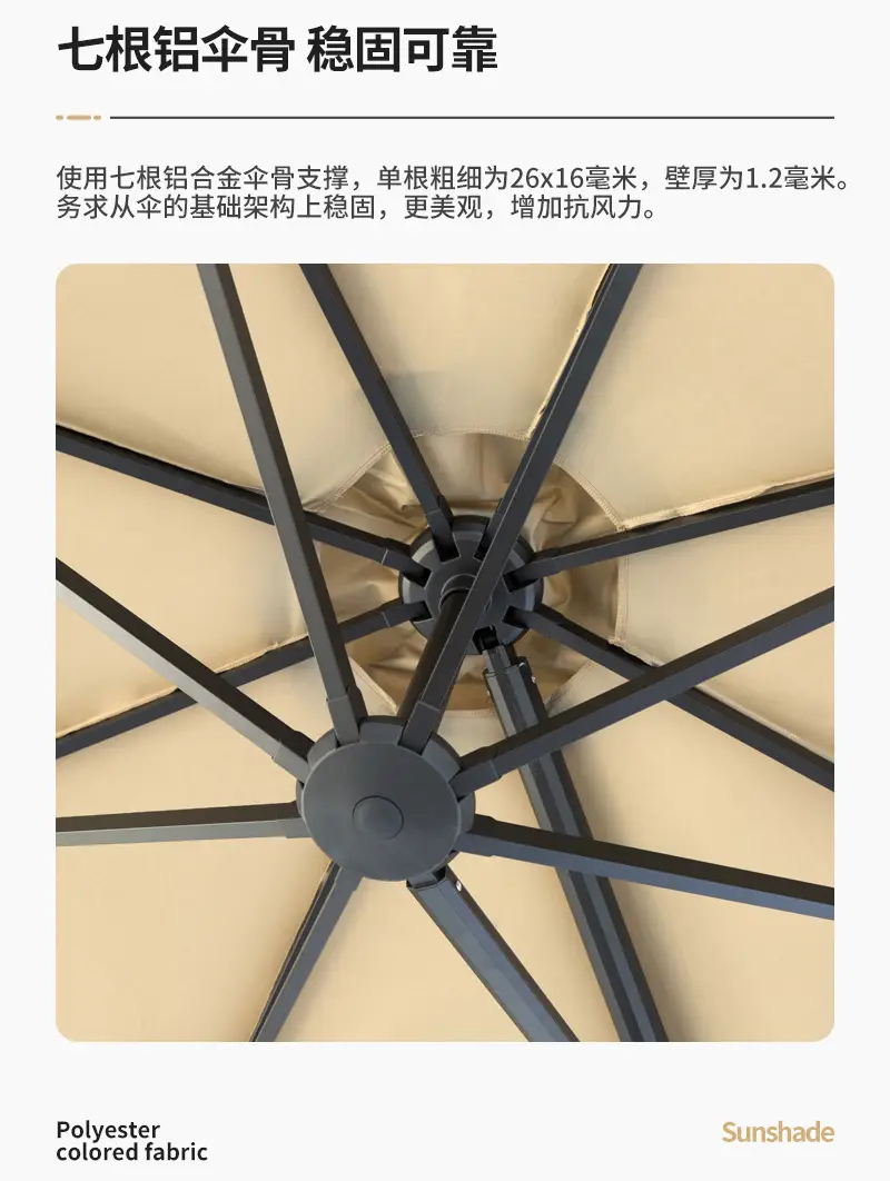 现代简约遮阳伞庭院伞大罗马伞方伞大号室外太阳伞摆摊度假手动伞