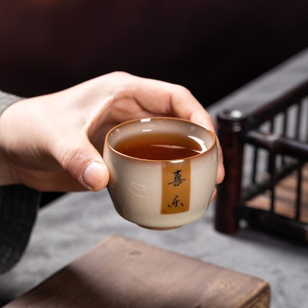 龙泉青瓷 创意手工主人杯单杯茶杯 陶瓷功夫茶具猪油冻品茗杯茶碗