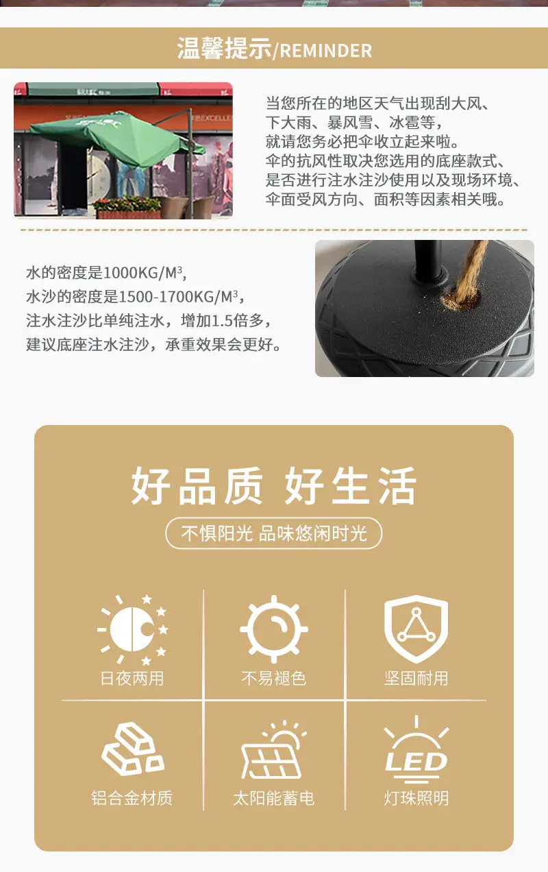 户外庭院伞面替换防雨防晒布花园铝伞布布面换新涤纶遮阳伞伞布