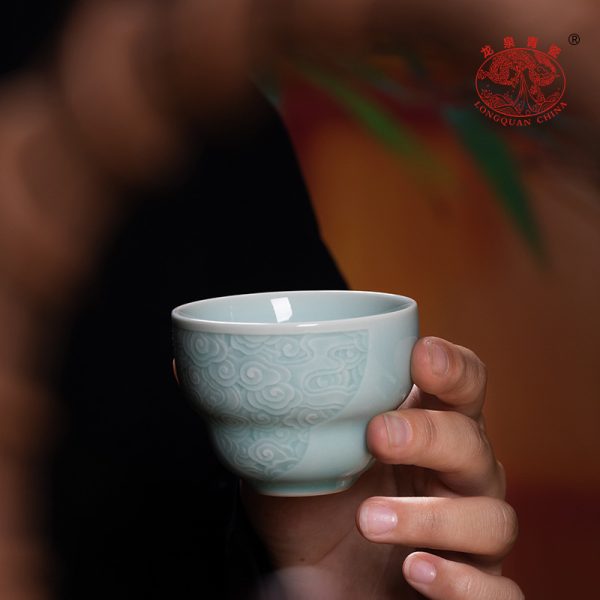 龙泉青瓷 茶杯铜壶烧水壶煮茶壶手工茶壶 红铜家用功夫茶具沏茶壶