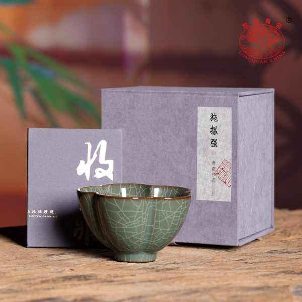 龙泉青瓷 创意手工主人杯单个杯 陶瓷高档宋韵家用功夫茶具品茗杯