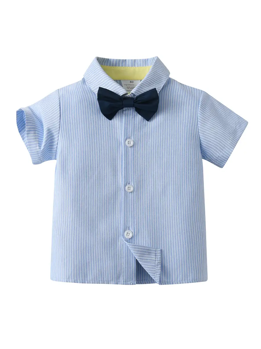 2025欧美童装批发夏季短袖两件套宝宝衣服儿童背带裤礼服男童套装