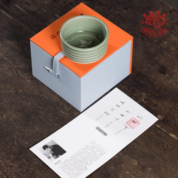 龙泉青瓷 创意汝窑纯手工主人杯单杯 陶瓷功夫茶杯胡建勇茶盏茶碗