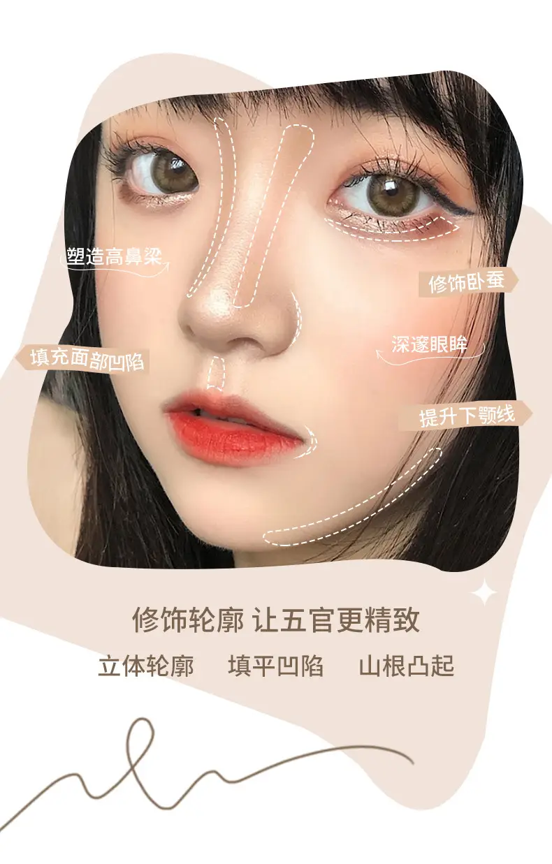 MINSHZEE茗希芝液体修容棒高光液鼻影阴影提亮自然高光修容液跨境