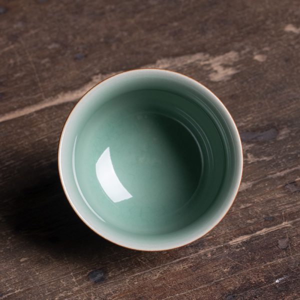 龙泉青瓷 创意原矿手工跳刀主人杯 陶瓷功夫茶杯品茗杯茶碗单杯