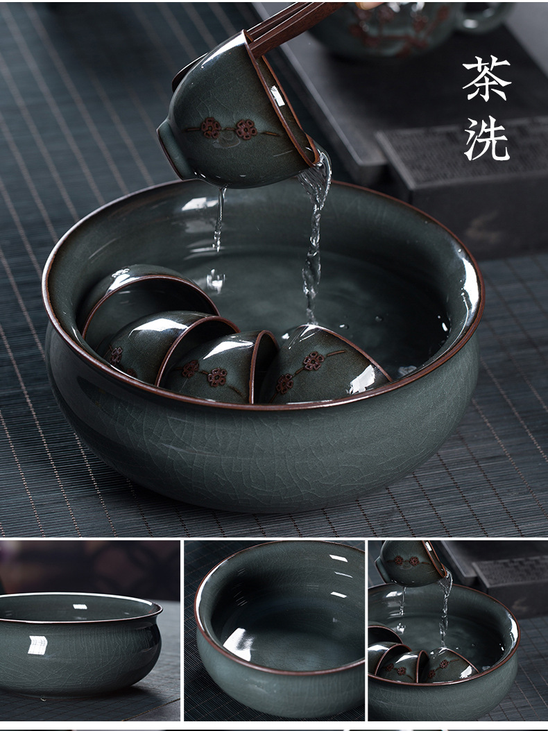 龙泉青瓷 铁胎茶具套装陶瓷哥窑冰裂泡茶壶 功夫茶具高档套装批发