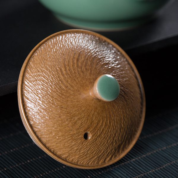龙泉青瓷 跳刀手工茶壶功夫茶具陶瓷泡茶壶 青年工艺美术师傅茶壶