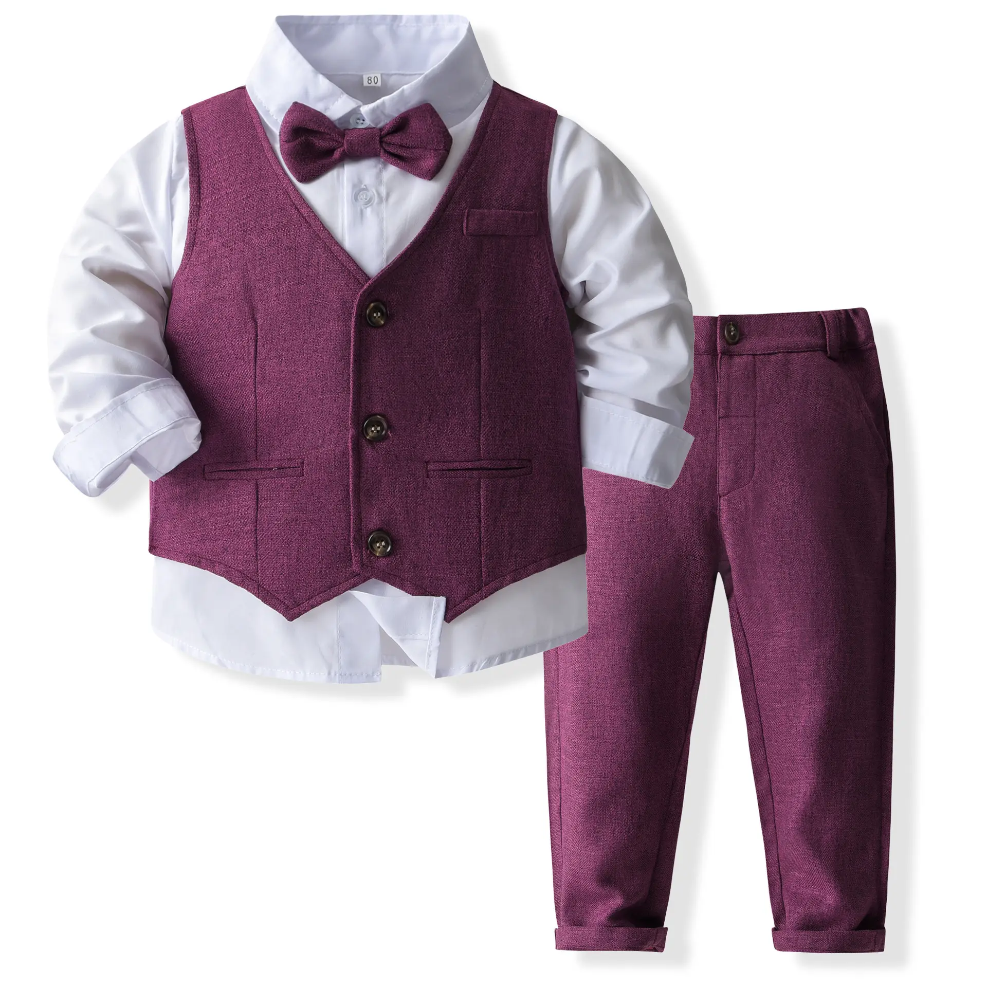 男童礼服童装春秋新款儿童衬衫马甲裤子套装宝宝西服婴童衣服服饰