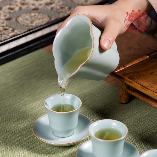 龙泉青瓷汝窑公道杯大号功夫茶具泡茶均茶器陶瓷家用单个防烫茶海