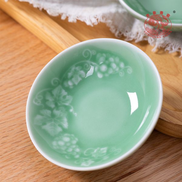 龙泉青瓷 家用碟子调味碟厨房酱油料碟 陶瓷3.5英寸小盘中式醋碟