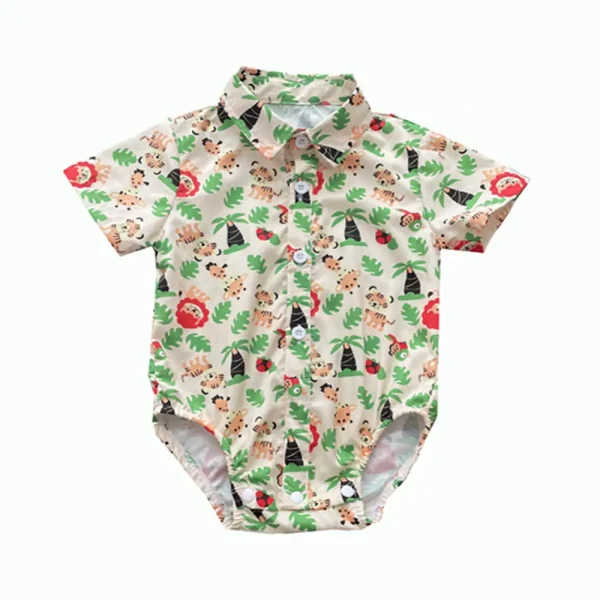 跨境 男宝宝绅士哈衣 夏季新款短袖三角爬服短裤套装厂家批发童装