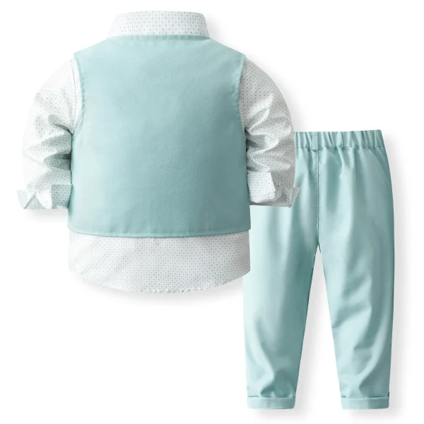 秋季新款儿童礼服男童马甲套装韩版男孩表演服马夹三件套一件代发