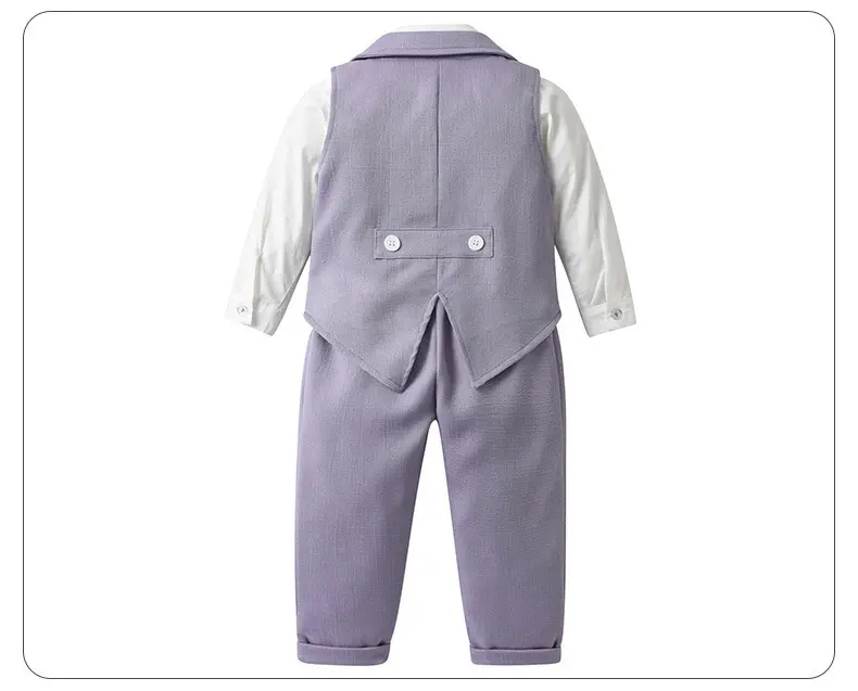 童装批发春秋款儿童衣服宝宝燕尾马甲绅士礼服三件套跨境男童套装