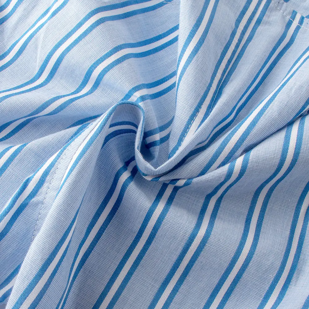 跨境婴儿衣服夏装新款连体衣男宝蓝条纹翻领短袖爬服外出哈衣套装