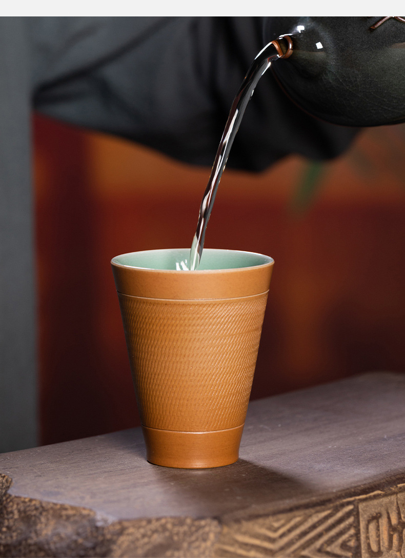 龙泉青瓷 创意闻香杯手工跳刀主人杯单杯 陶瓷高档功夫茶杯品茗杯