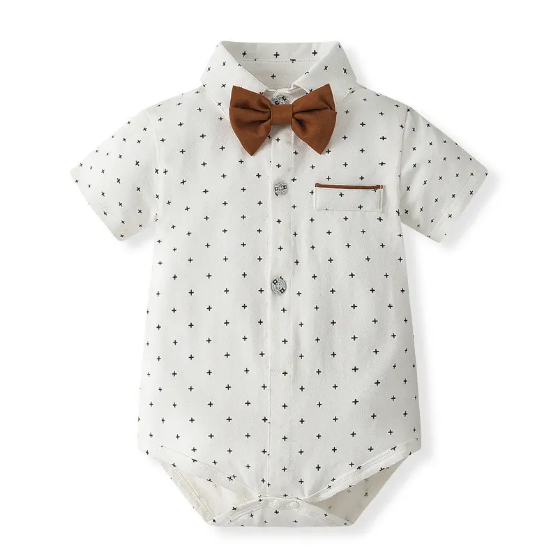 外贸婴儿绅士礼服童装夏季新款宝宝百天周岁宴西服哈衣背带裤套装