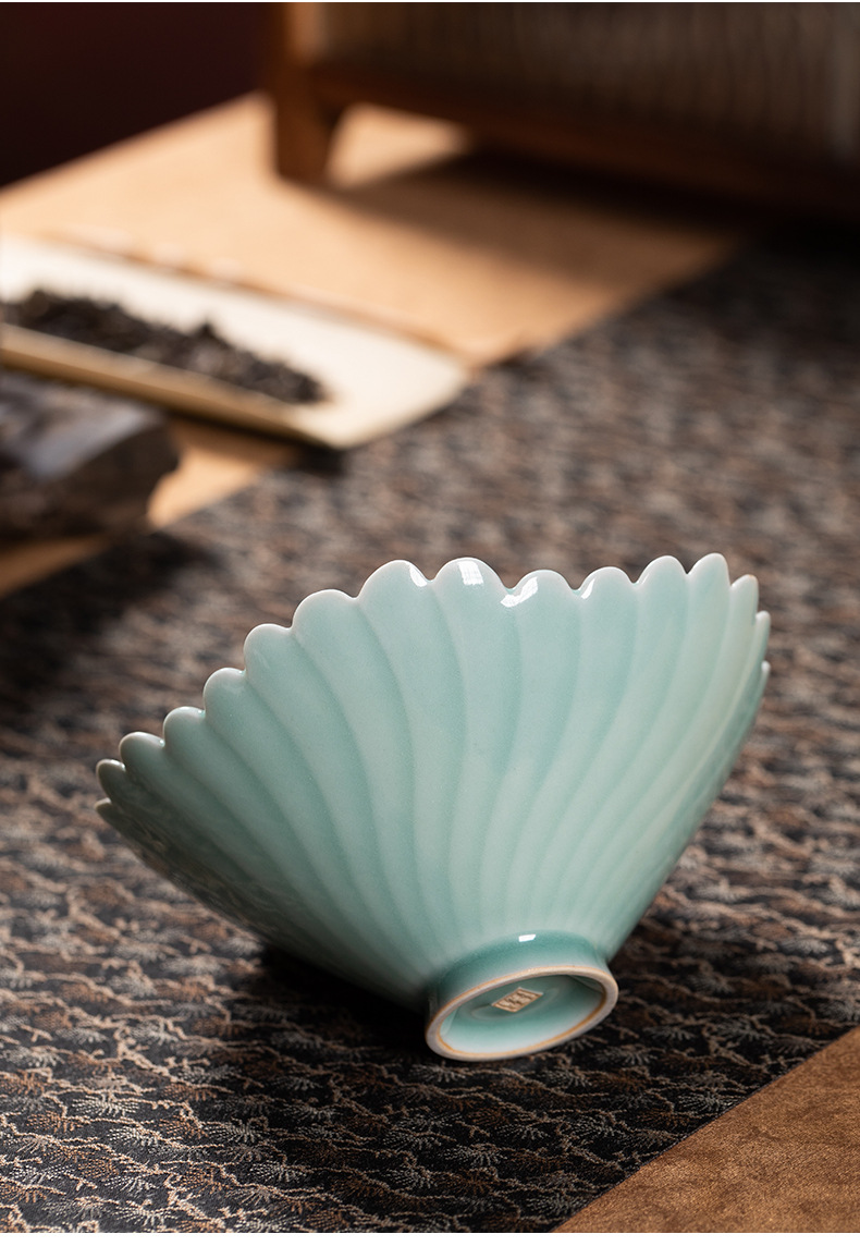 龙泉青瓷茶点盘小号精致点心盘中式功夫茶具配件家用坚果干水果盘