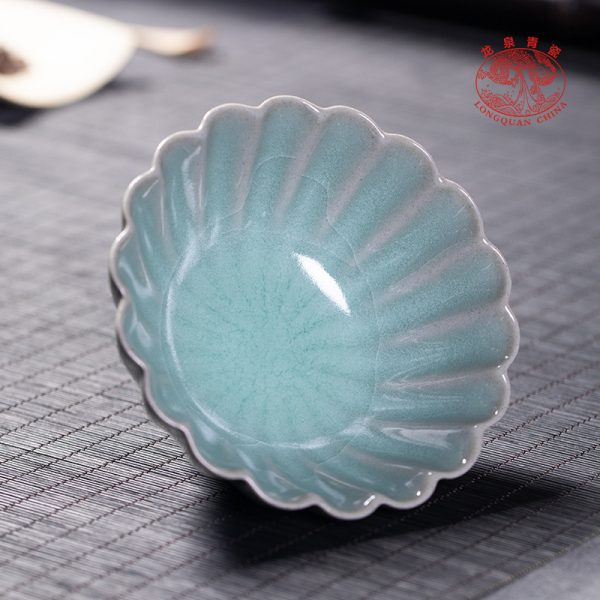 龙泉青瓷 汝窑冰裂纯手工主人杯单杯 陶瓷创意功夫茶杯茶碗礼盒装