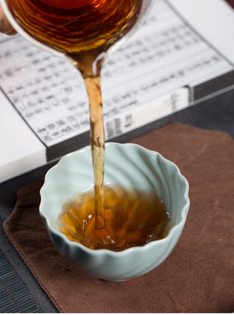 龙泉青瓷 汝窑主人杯单杯茶具 功夫茶杯 品茗杯陶瓷家用会客杯
