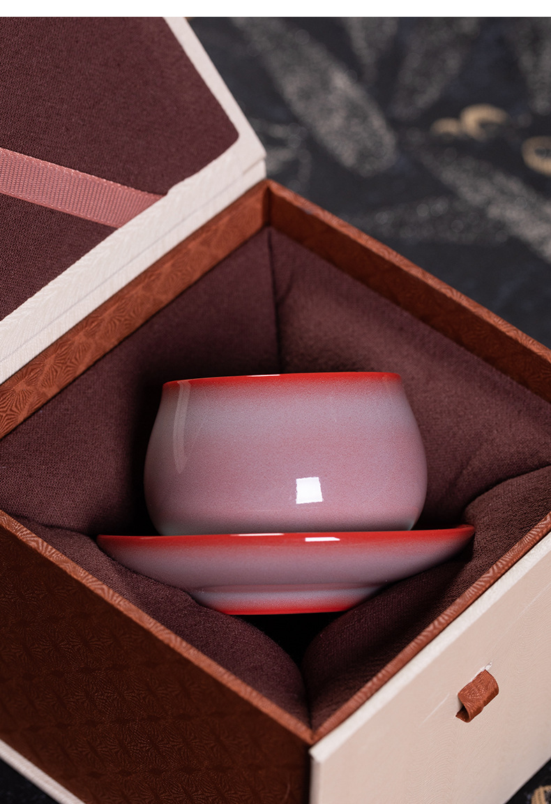 龙泉青瓷 功夫茶杯红炉手工主人杯单杯盏 陶瓷品茗杯高档女泡茶碗