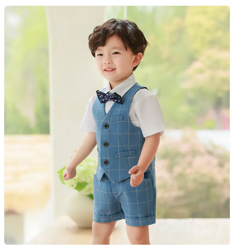 男童西装套装周岁礼服男孩夏季宝宝小西服生日儿童小西服婚礼花童