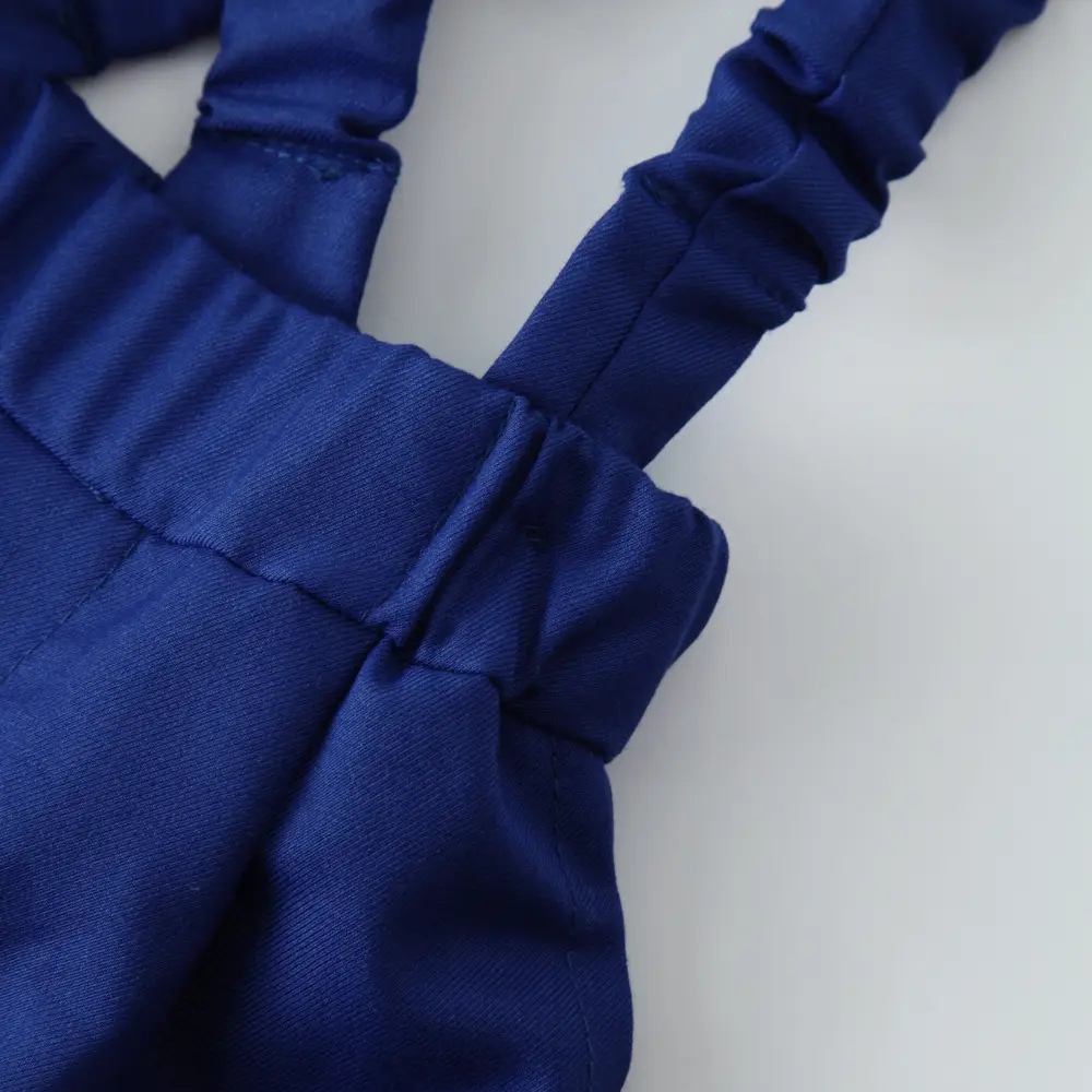 加工定制跨境欧美夏季新款纯色短袖短裤童装宝宝背带裤蝴蝶结套装