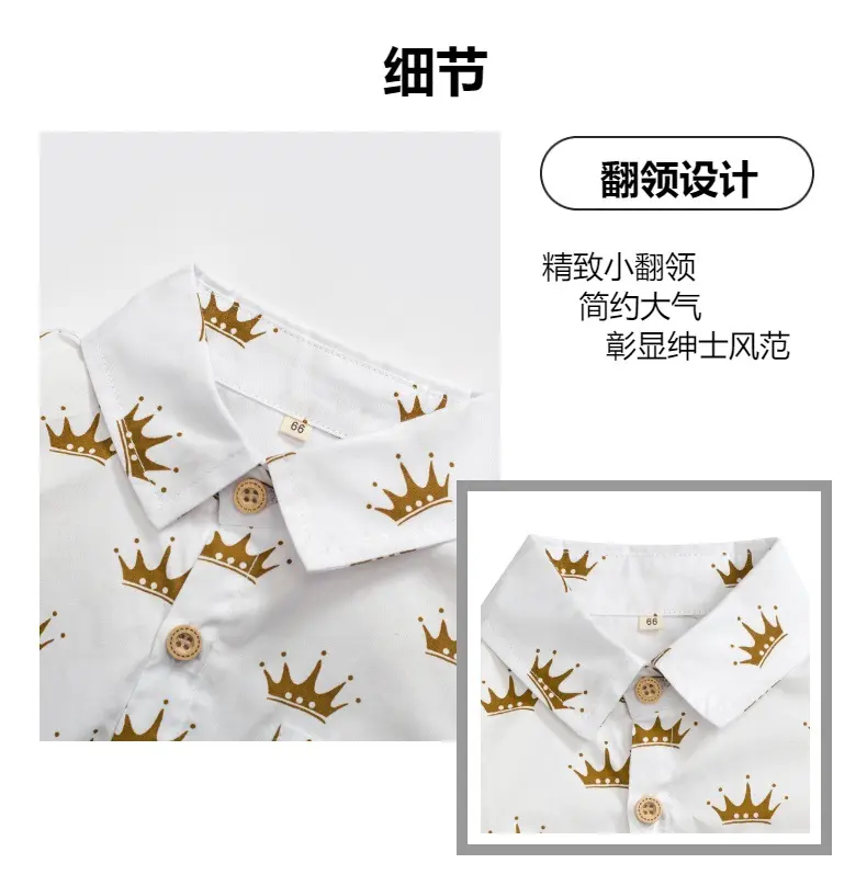 Baby Romper新款男童短袖三角哈衣夏季欧美绅士跨境男宝宝童装