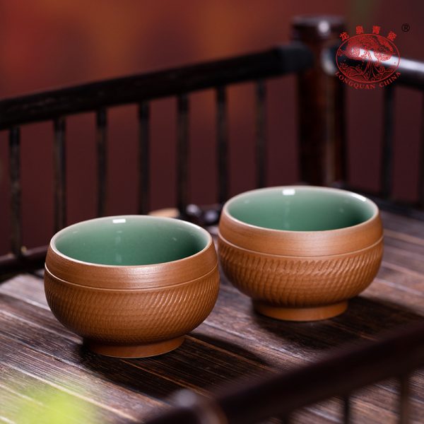 龙泉青瓷 功夫茶杯手工跳刀品茗杯单个杯 陶瓷家用高档泡茶碗茶盏
