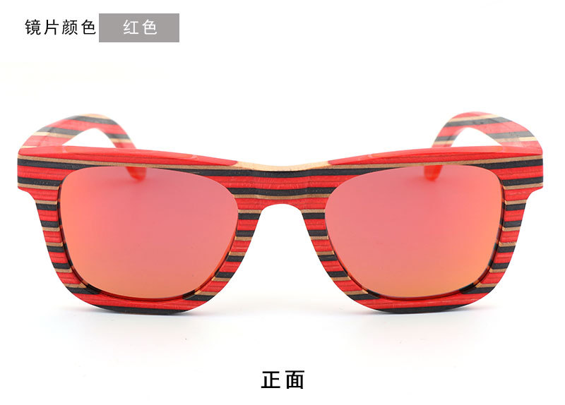 新款跨境男女士竹木眼镜  时尚彩木多层偏光太阳眼镜  UV400 现货