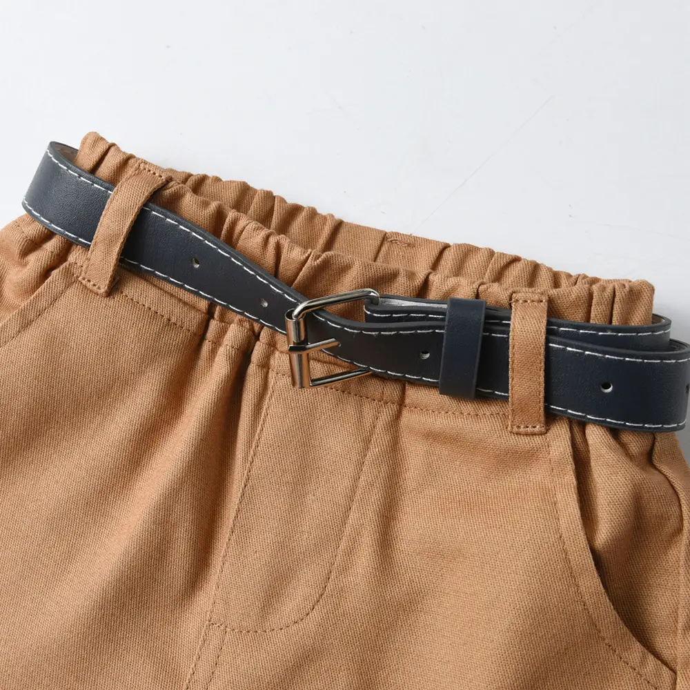 男童夏装网红套装送腰带新款儿童洋气帅气夏季短袖衬衫宝宝时髦潮