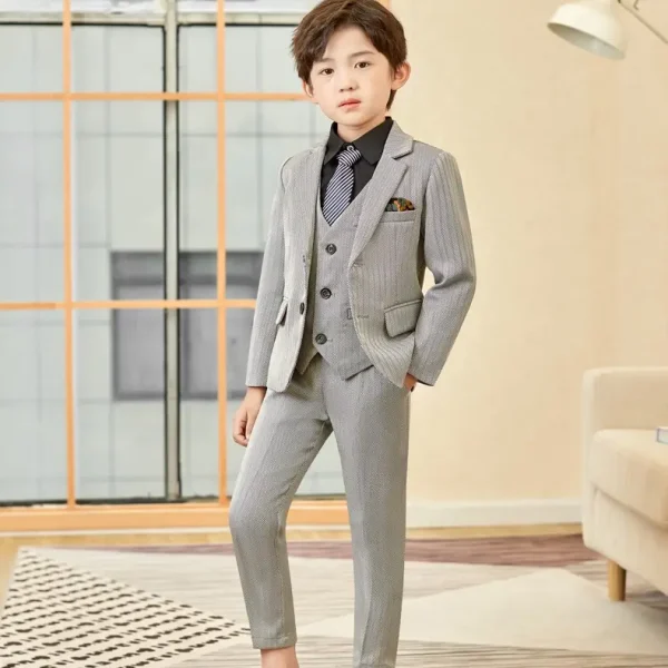 男童礼服外套套装儿童秋冬西服童装婚礼花童主持人西装中大童衣服
