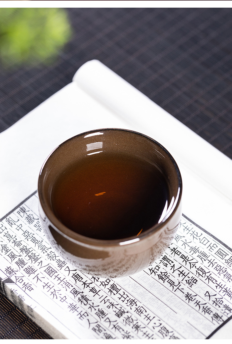 龙泉青瓷 创意手工风水缸主人杯单杯 陶瓷高档功夫茶具品茗杯茶碗