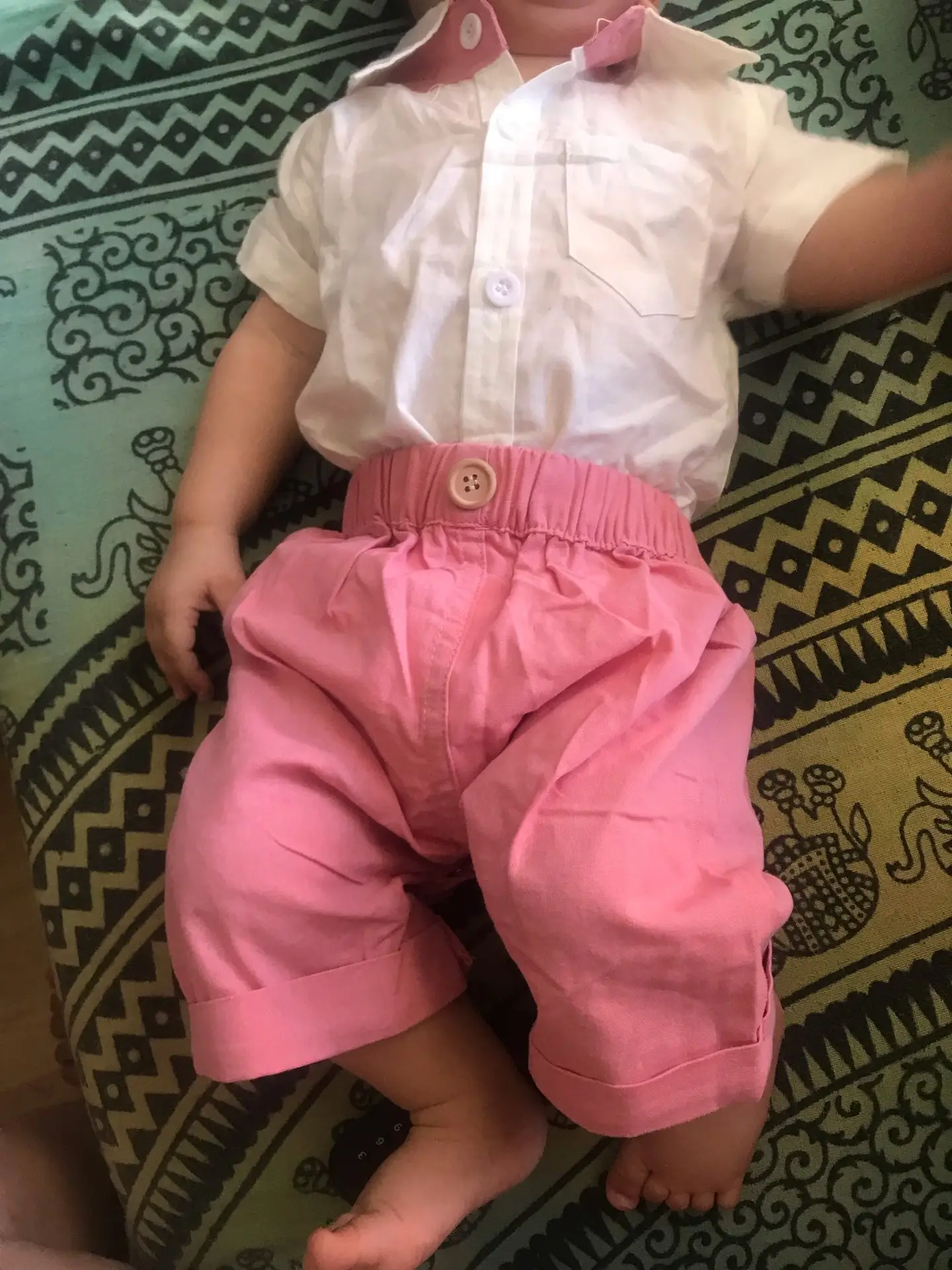 跨境欧美男宝宝绅士哈衣套装男童短袖短裤帽子多件套夏季新款童装