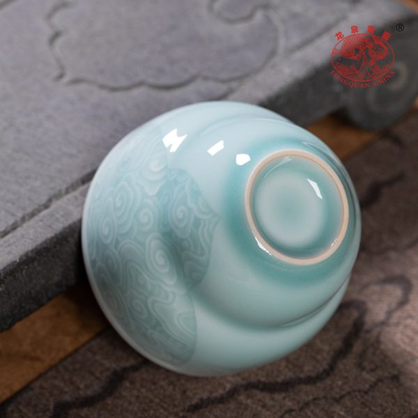 龙泉青瓷 创意功夫茶具手工主人杯单杯 陶瓷高档葫芦品茗杯盏茶碗