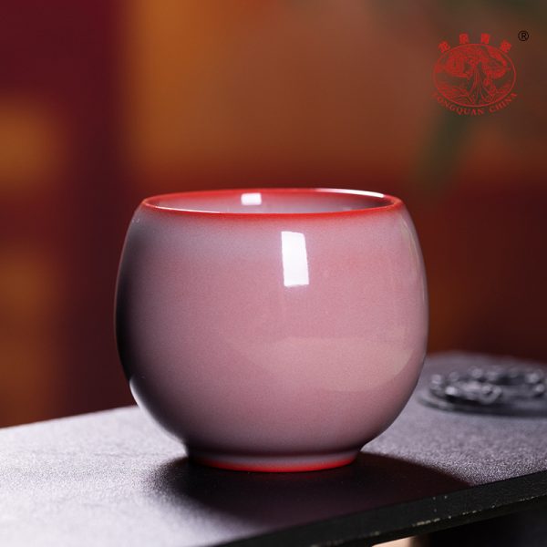 龙泉青瓷 功夫茶杯手工红釉主人杯单杯 陶瓷创意品茗杯中式泡茶碗