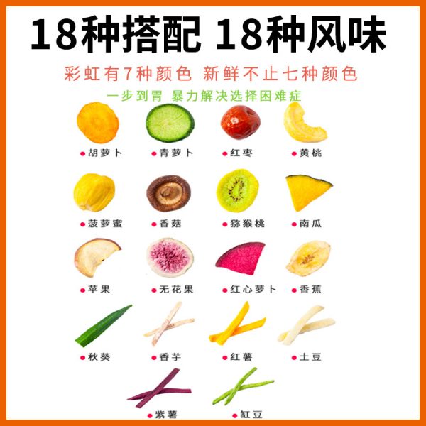 什锦果蔬脆片蔬果脆蔬菜脆散装批货网红爆款脱水即食零食整箱代发